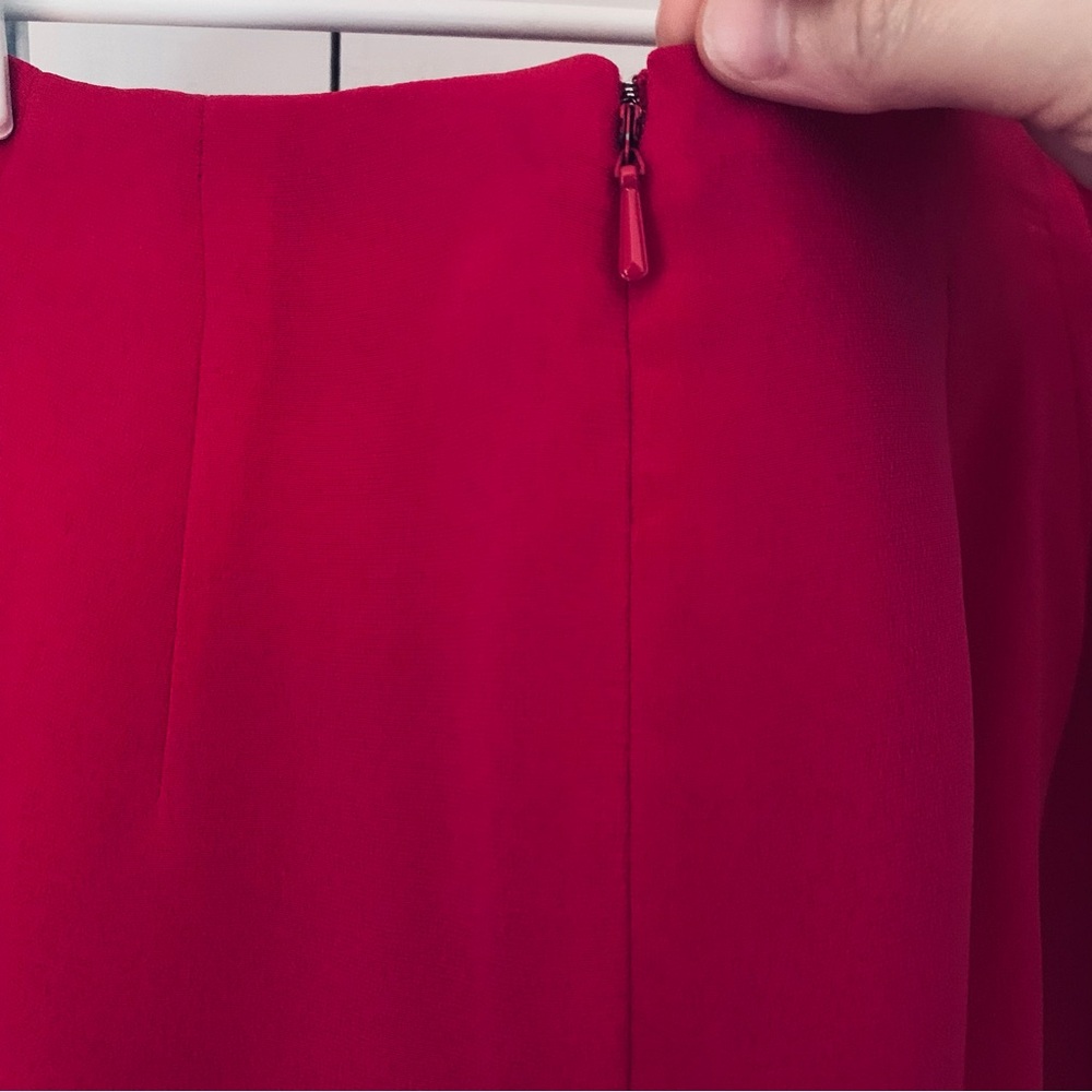 Vintage 100% Silk Skirt 10P Knee Length Mini Midi Skirt Suit - Picture 7 of 8